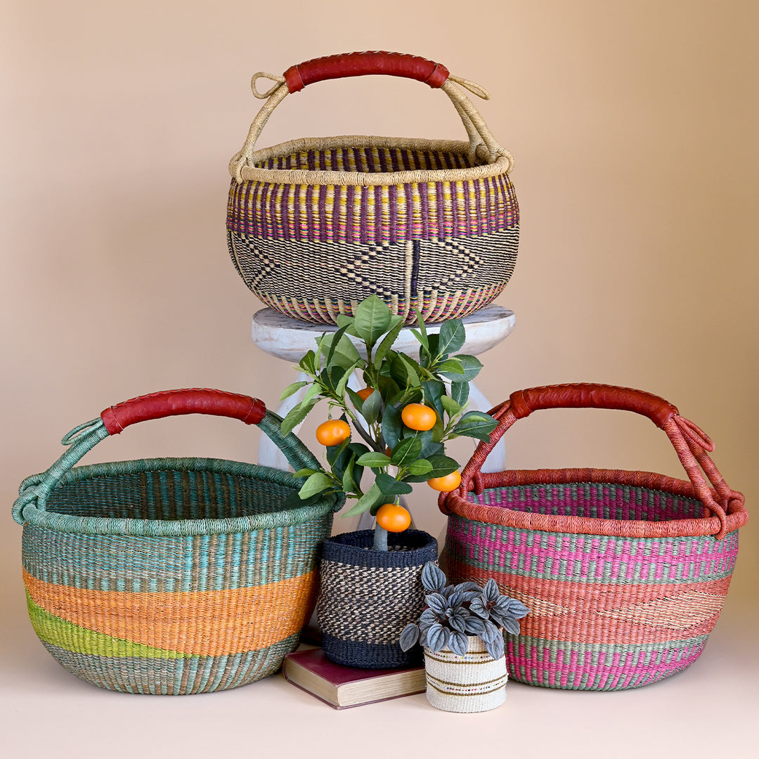 Herb Garden Handwoven Bolga Basket