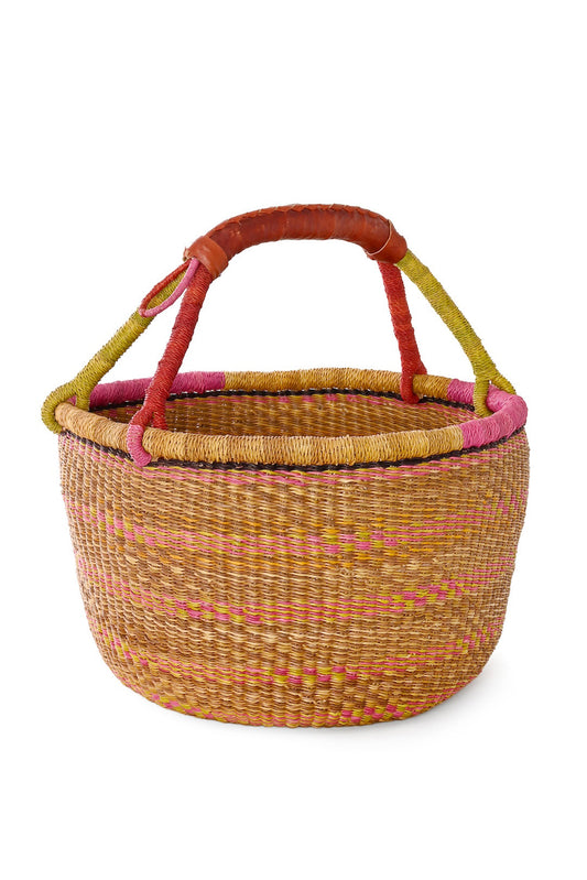 Savanna Sunset Handwoven Bolga Basket - One of a Kind