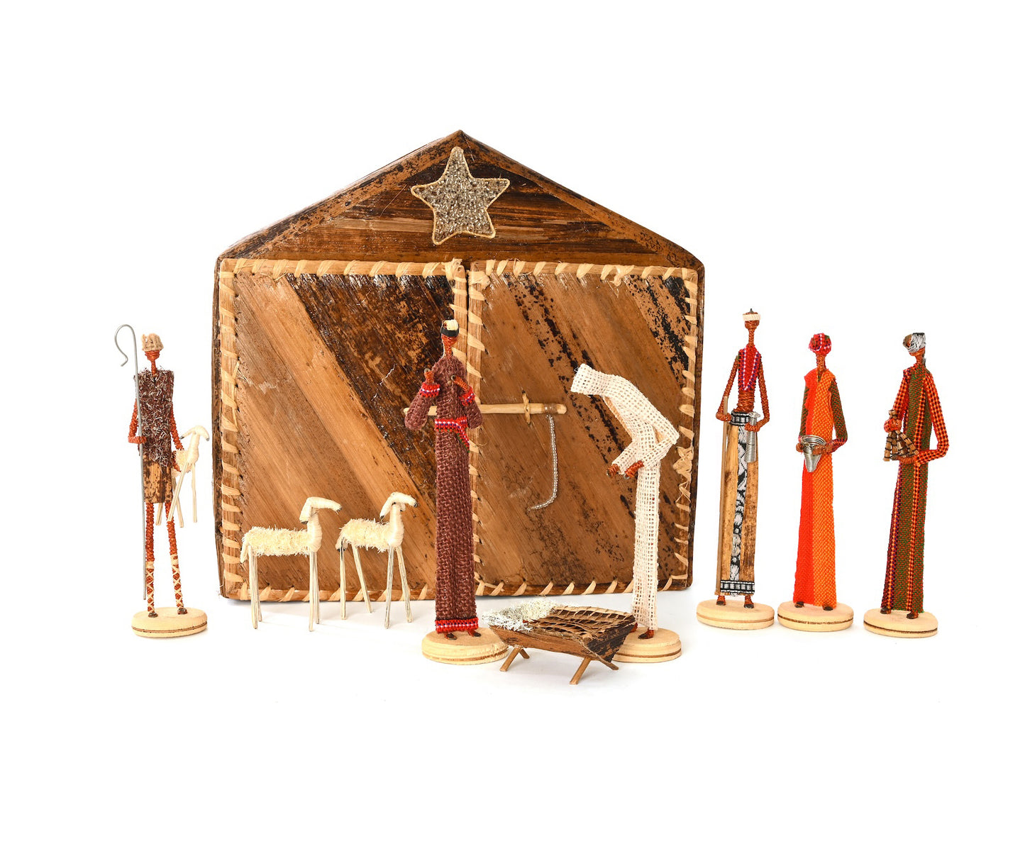 10-Piece Nativity Scene with Banana Fiber Box