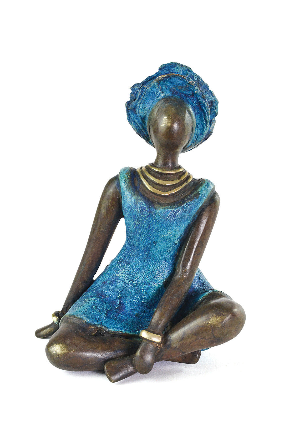 La Femme en Bleu Lost Wax Bronze Sculpture