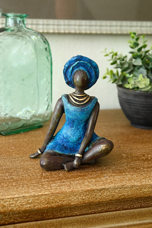 La Femme en Bleu Lost Wax Bronze Sculpture