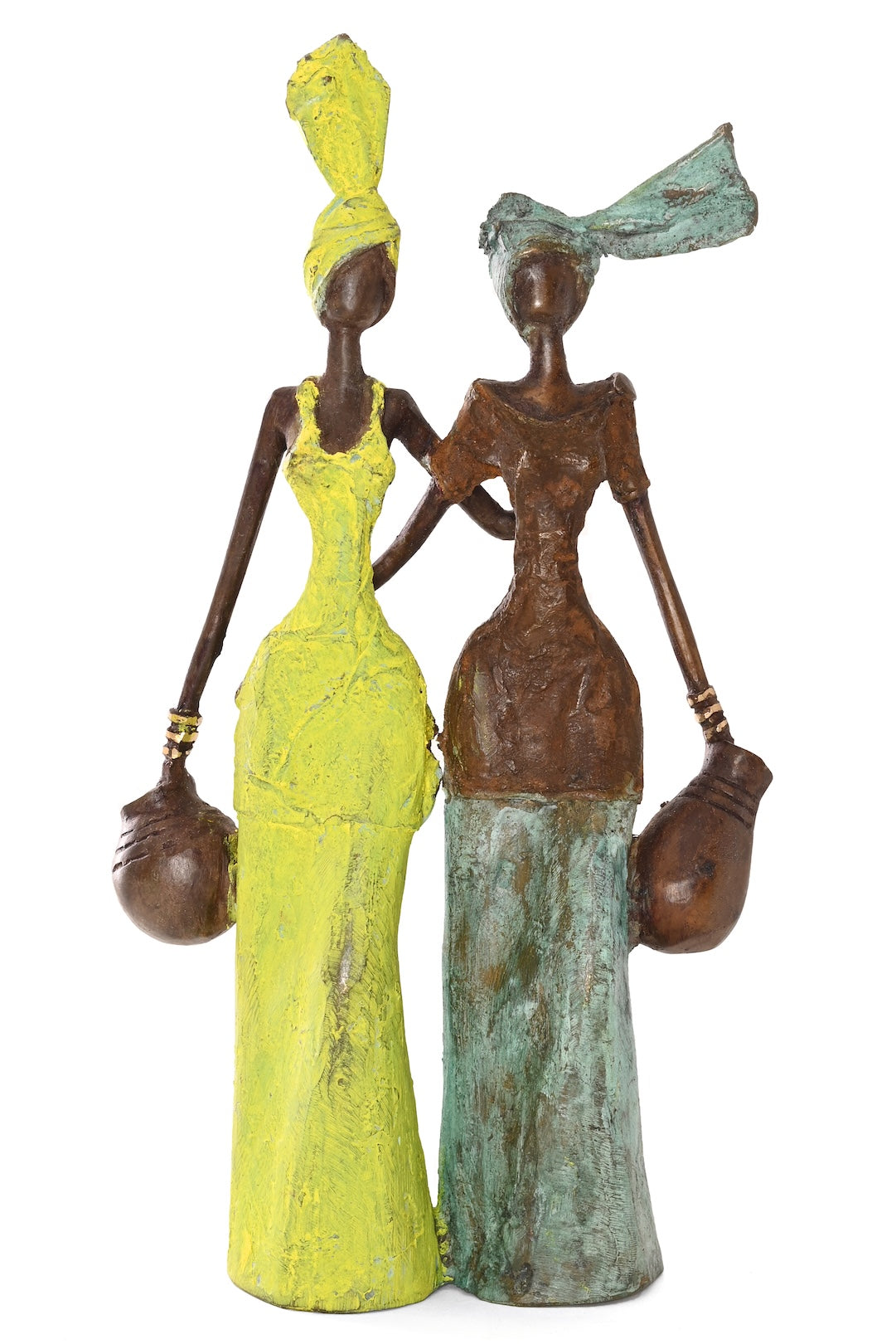 By Your Side Burkina Bronze Sculpture - Handmade African Art