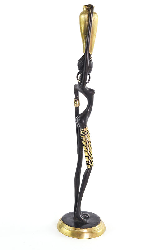 Tall Goddess Lost Wax Bronze Sculpture from Burkina Faso