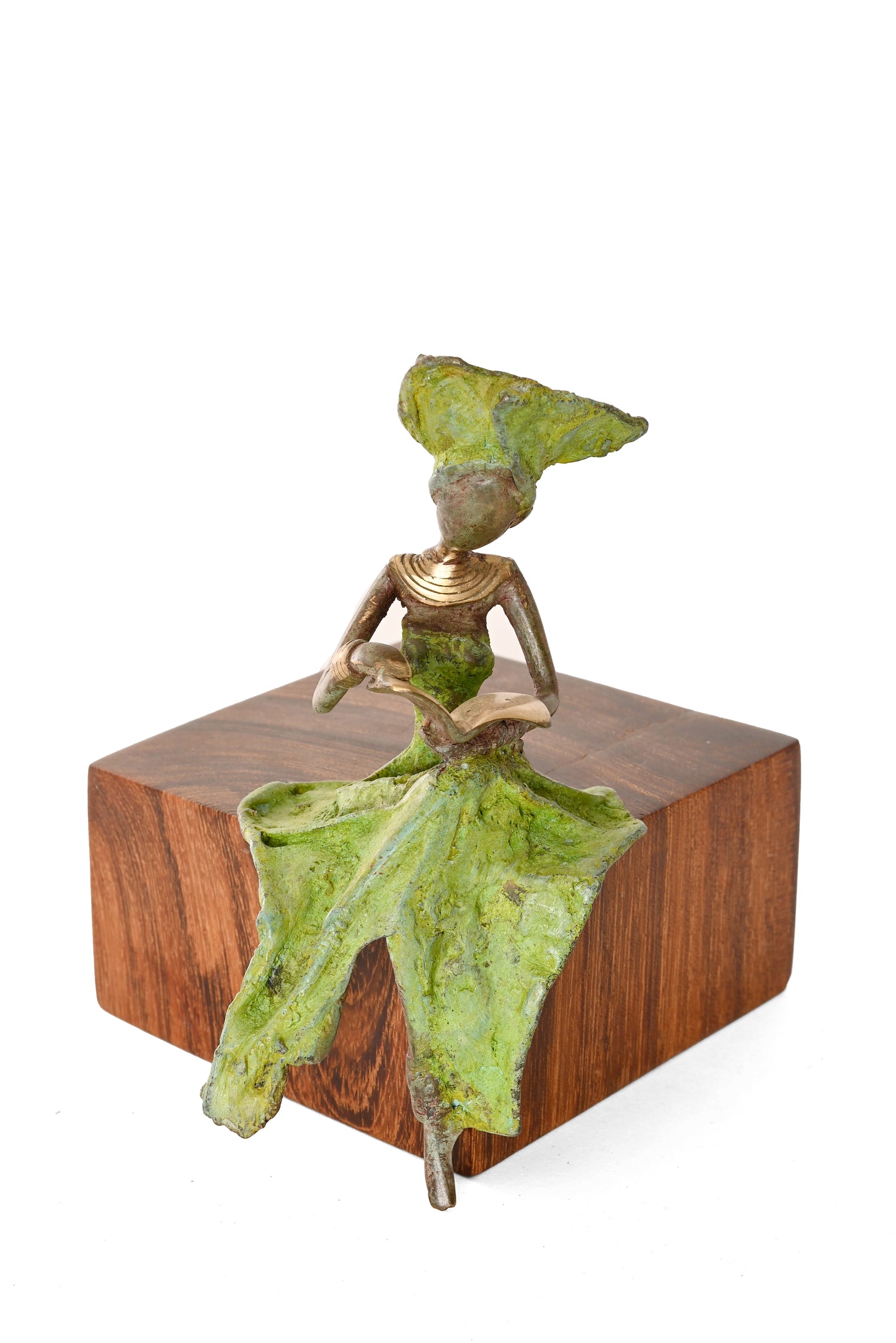 Poised Reader One-of-a-Kind Bronze Sculpture