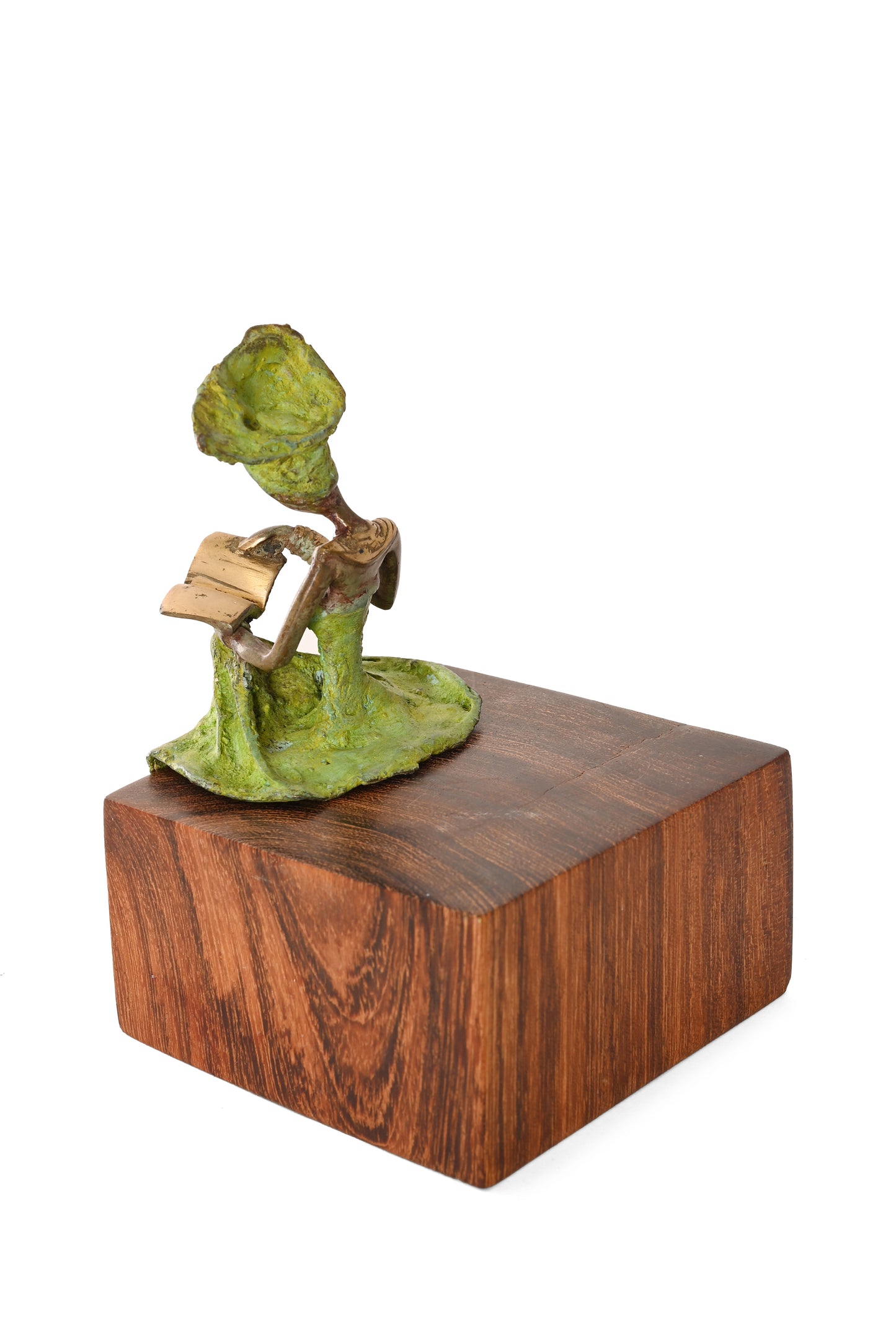 Poised Reader One-of-a-Kind Bronze Sculpture