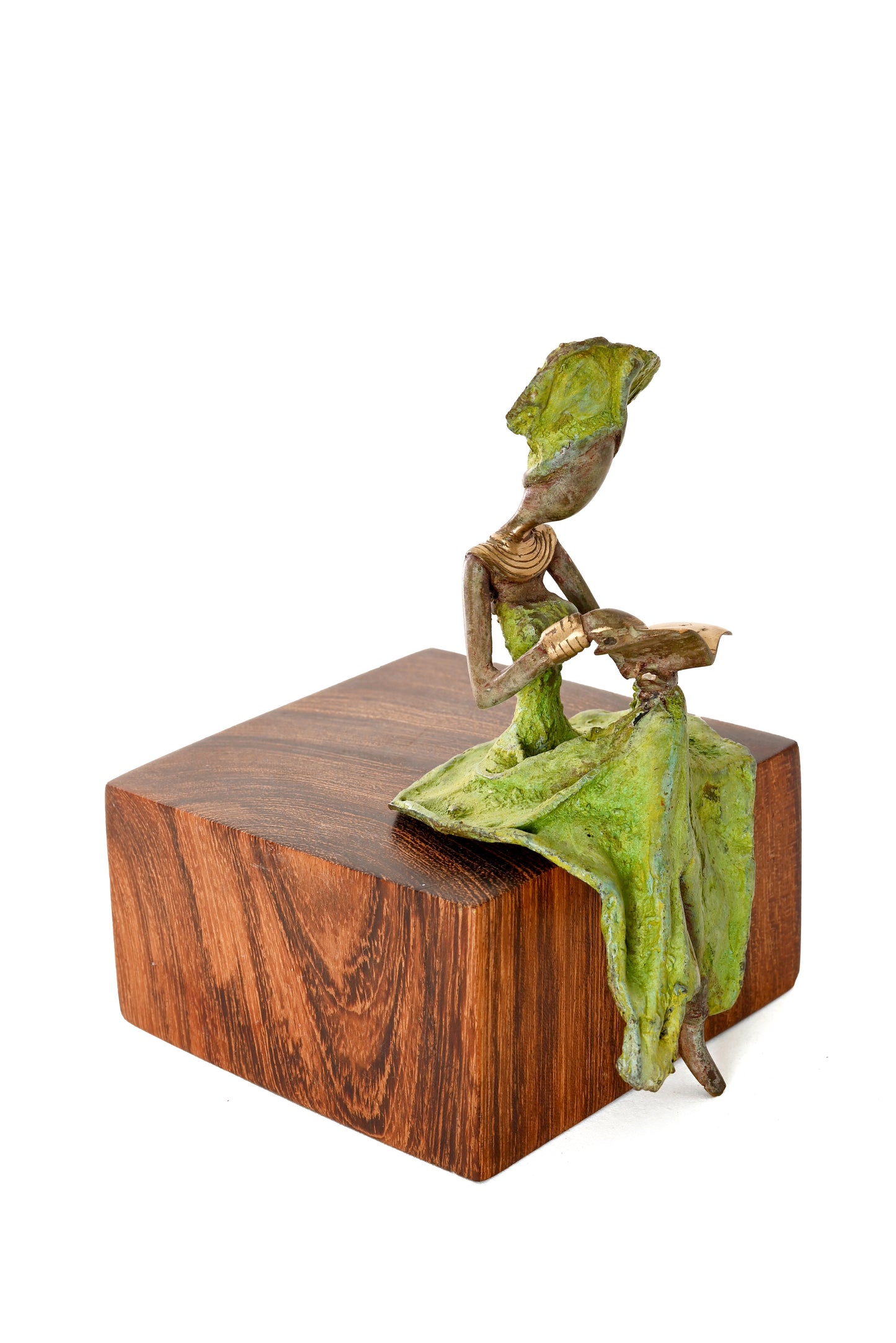 Poised Reader One-of-a-Kind Bronze Sculpture