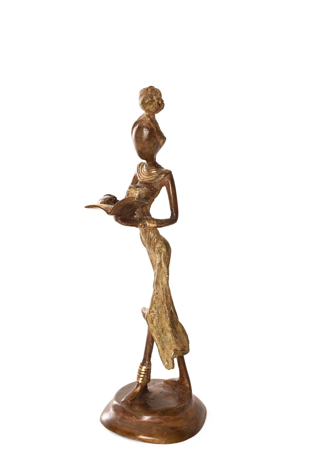 Walking Reader One-of-a-Kind Bronze Sculpture