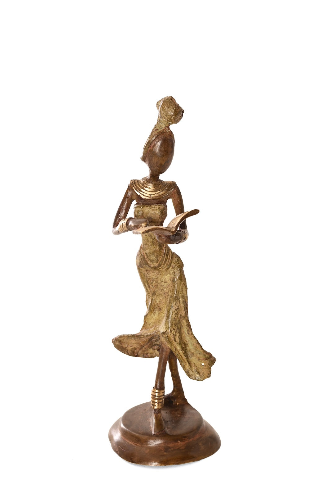 Walking Reader One-of-a-Kind Bronze Sculpture