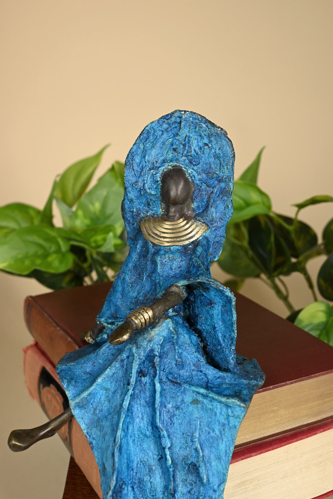 Stately Sapphire Muse One-of-a-Kind Bronze Sculpture