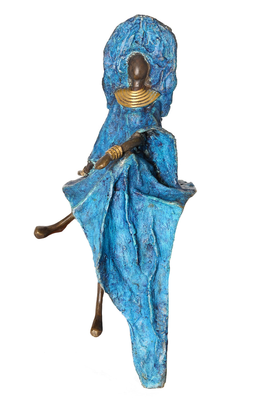 Stately Sapphire Muse One-of-a-Kind Bronze Sculpture