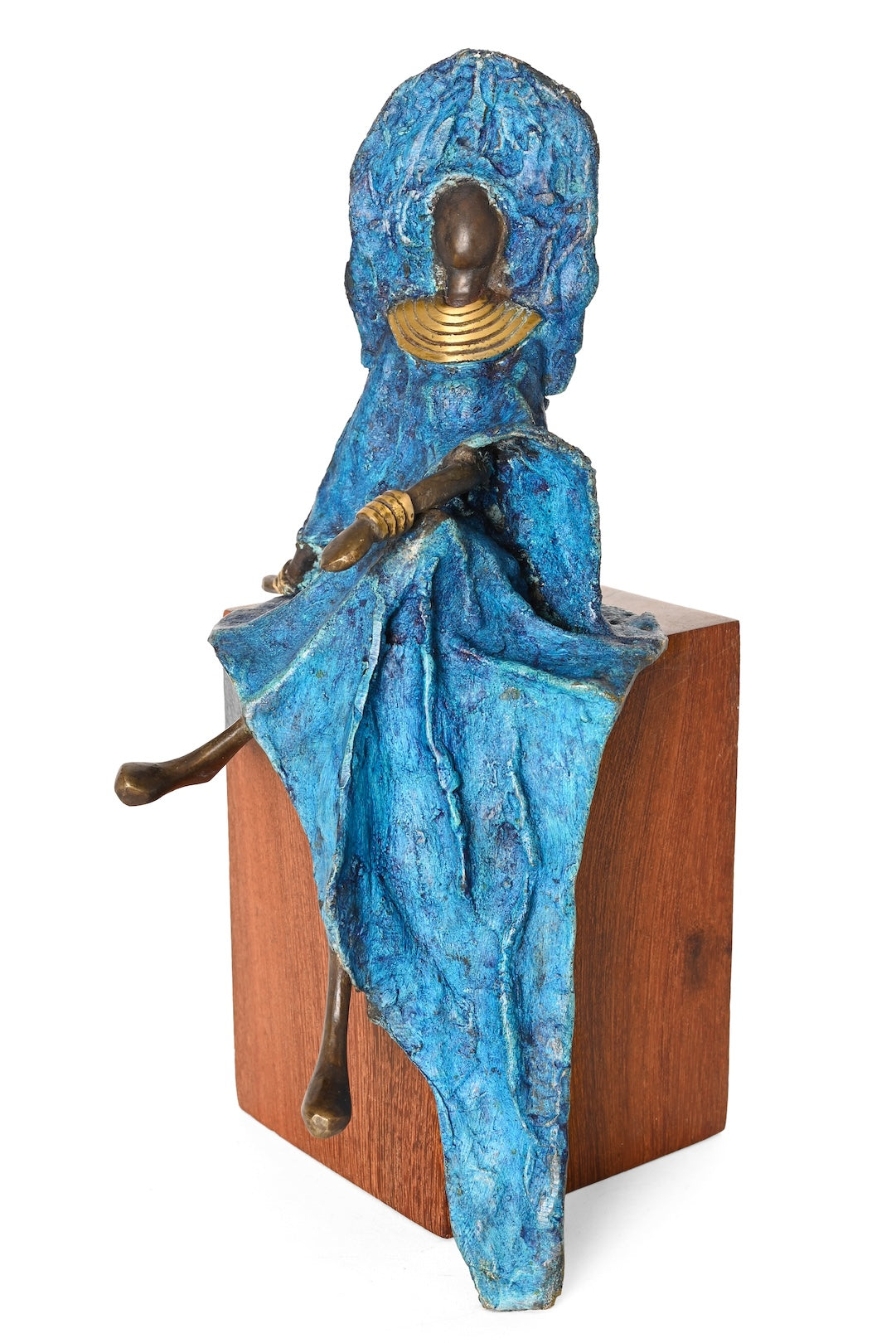 Stately Sapphire Muse One-of-a-Kind Bronze Sculpture