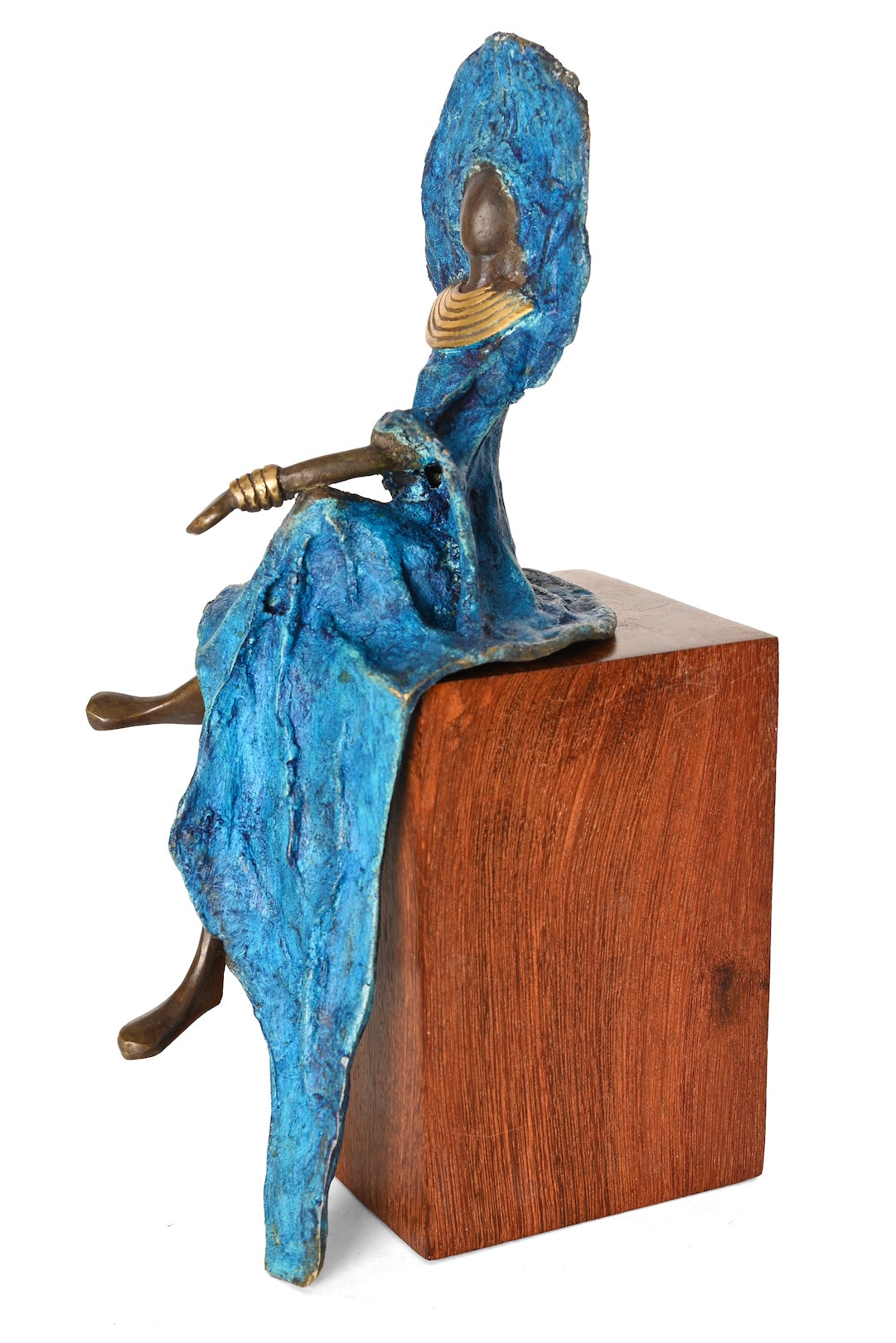 Stately Sapphire Muse One-of-a-Kind Bronze Sculpture
