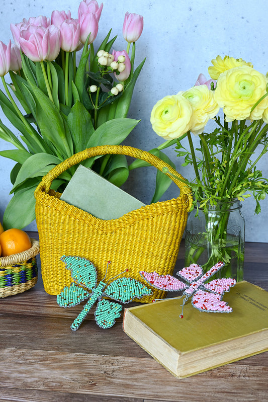 Beaded Butterfly Recycled Wire Sculptures