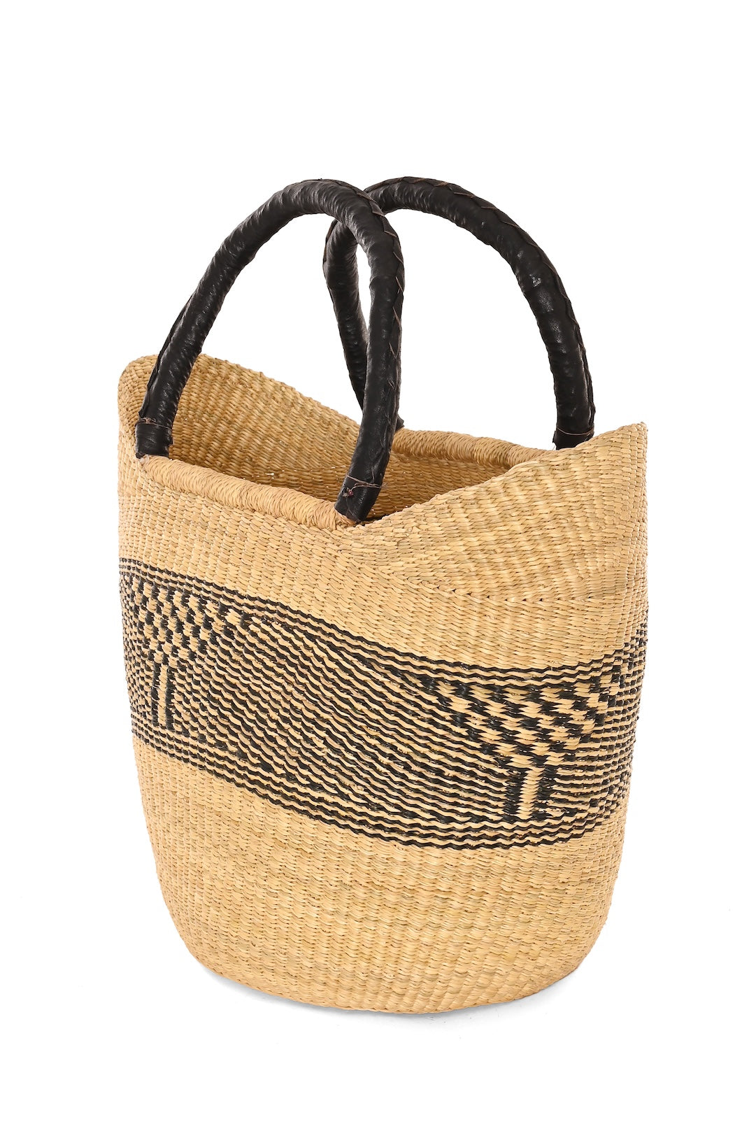 One of a Kind Wing Shopper with Leather Handles