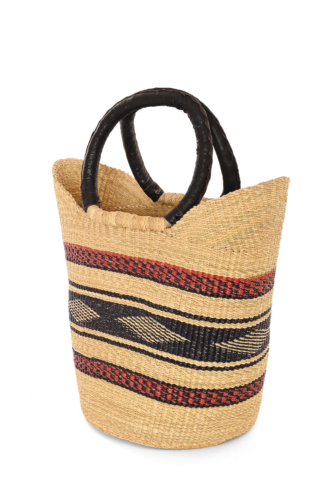 One of a Kind Wing Shopper with Leather Handles