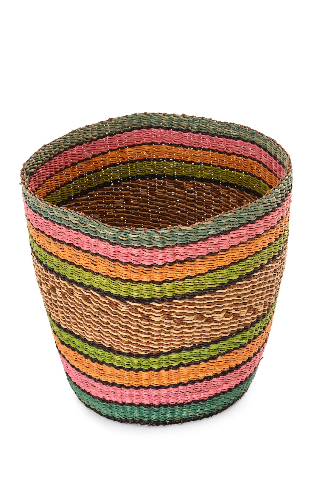 One-of-a-Kind Colorful Bolga Bin Basket