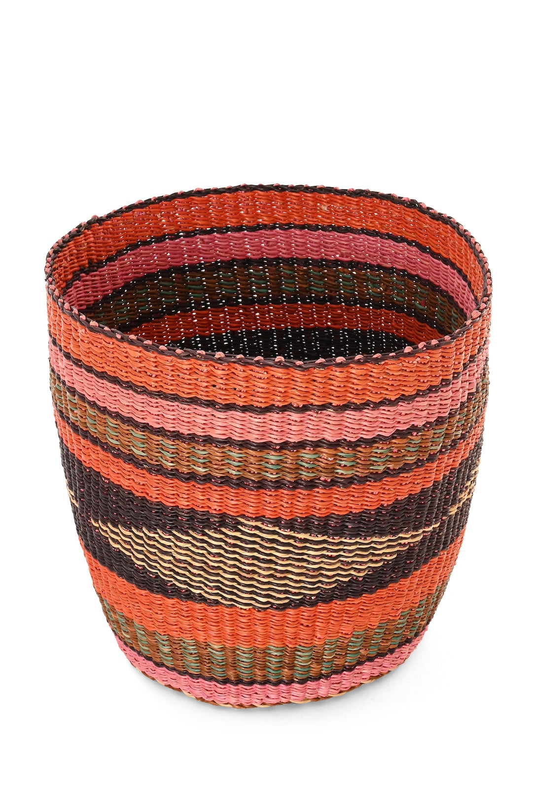 One-of-a-Kind Colorful Bolga Bin Basket