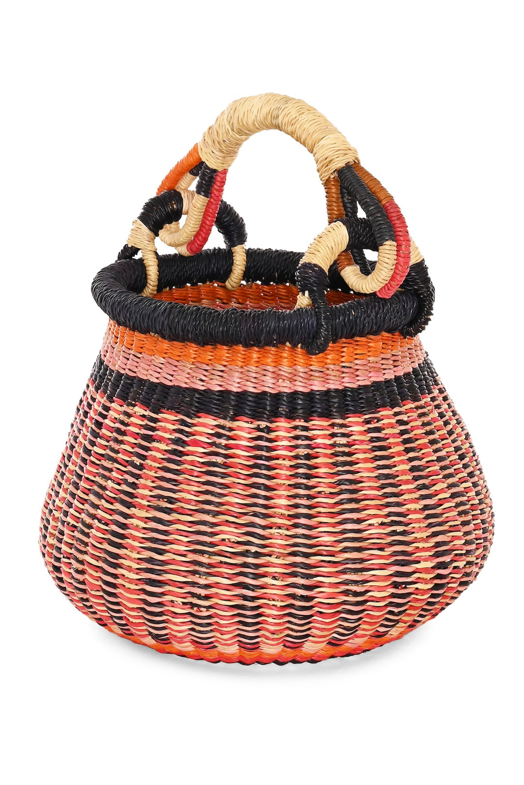 Winter Sunset Baby Bolga Kettle Basket - One of a Kind