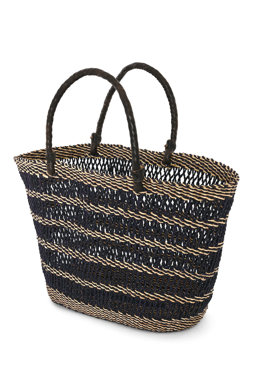 Moonlight Lace Weave Short Shopper with Leather - One of a Kind