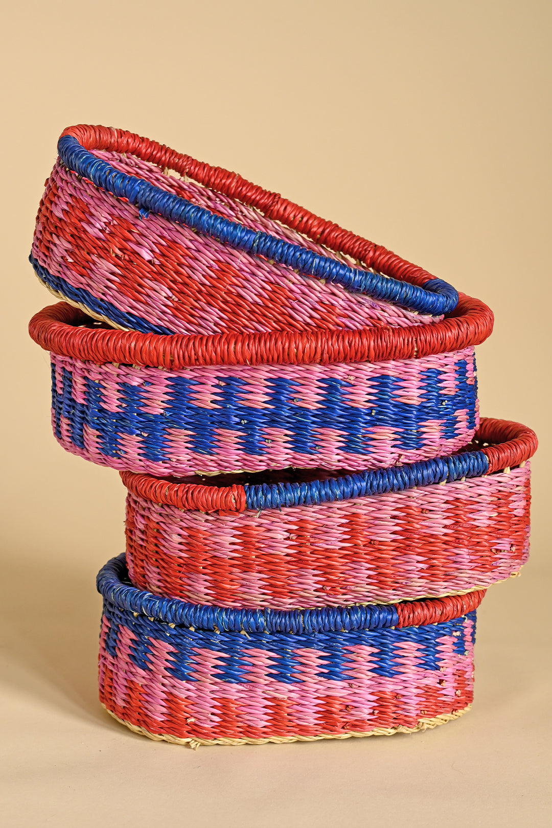 Assorted Blue, Pink, & Red Bread Baskets