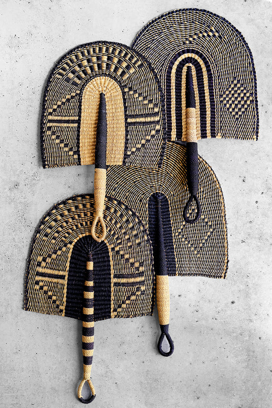 Dusk to Dawn Elephant Grass African Hand Fan