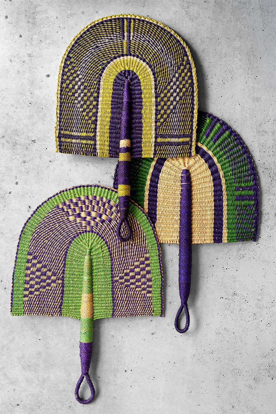 African Violet Elephant Grass Hand Fan