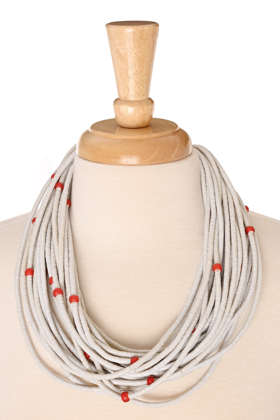 White Heishi Vulcanite Necklace – One of a Kind