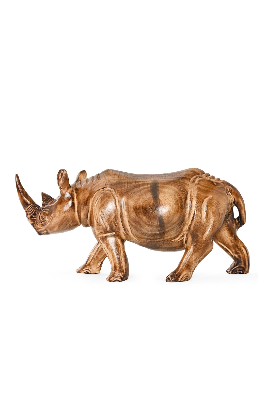 Burnt Jacaranda Rhino Sculpture