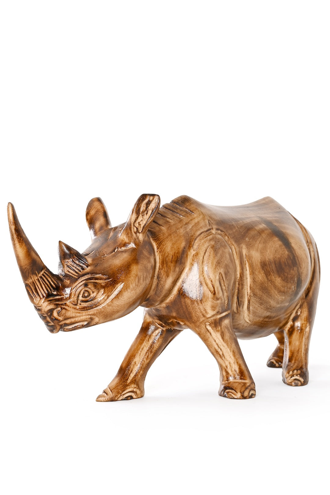 Burnt Jacaranda Rhino Sculpture