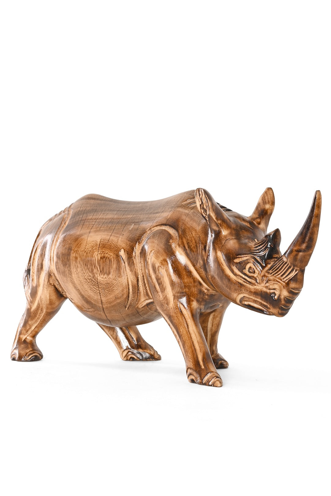 Burnt Jacaranda Rhino Sculpture