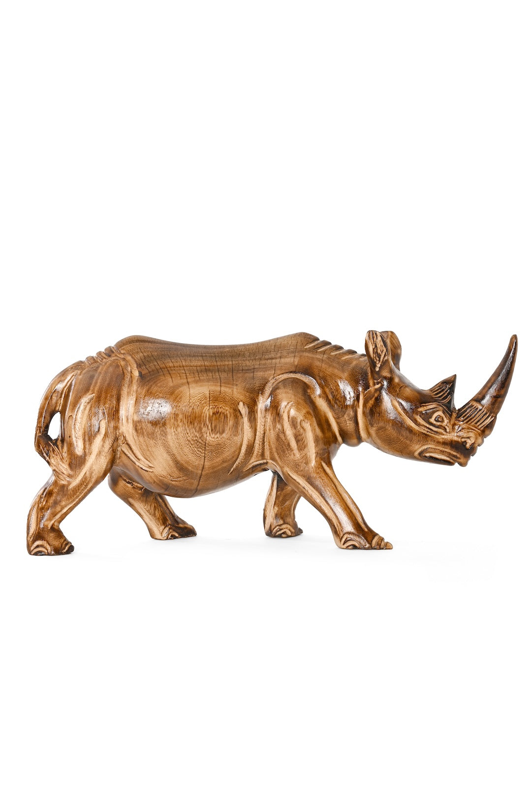 Burnt Jacaranda Rhino Sculpture