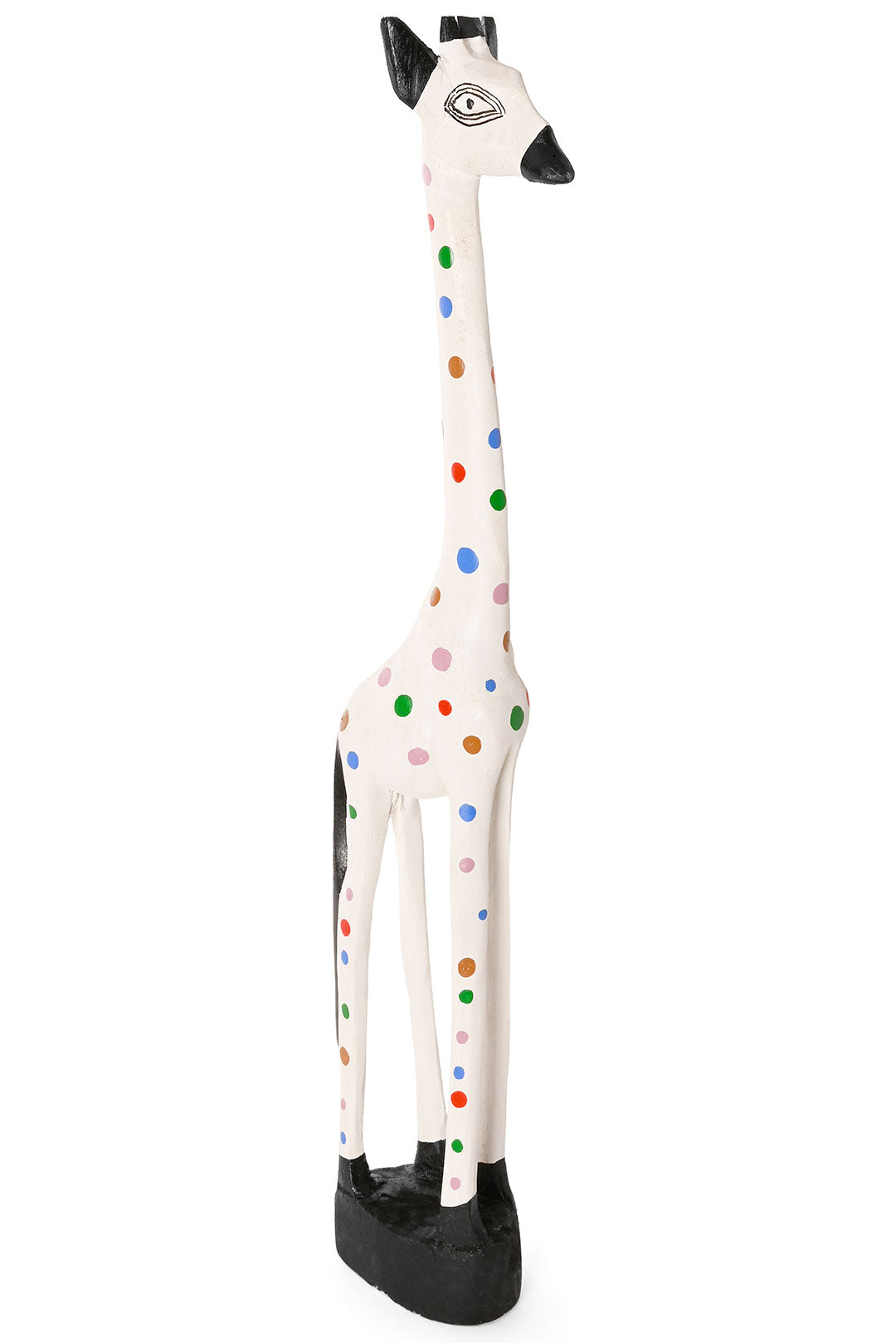 Jacaranda Rainbow Polka Dots Giraffe Sculptures - White