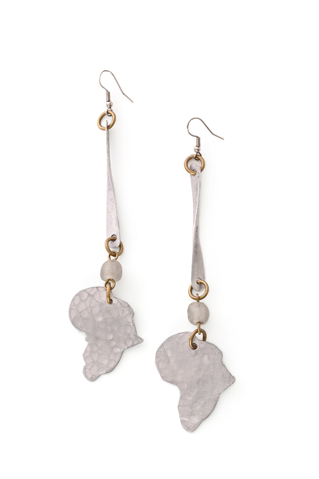 Aluminum Recycled Glass Earrings – Hand-Forged Kenyan Jewelry