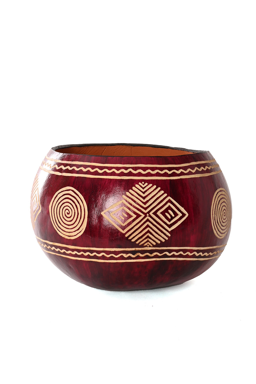 Carved Calabash Gourd Vessel with Assorted Designs