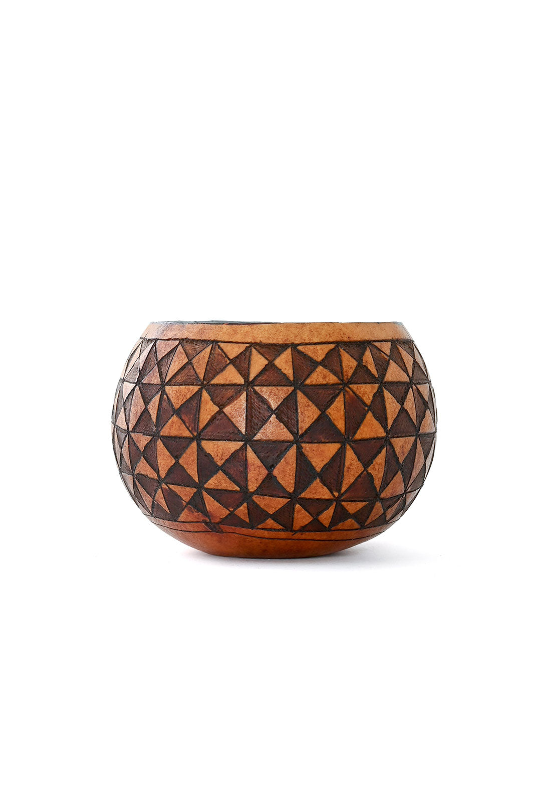 Small Geometric Etched Calabash Vessel - Assorted Designs