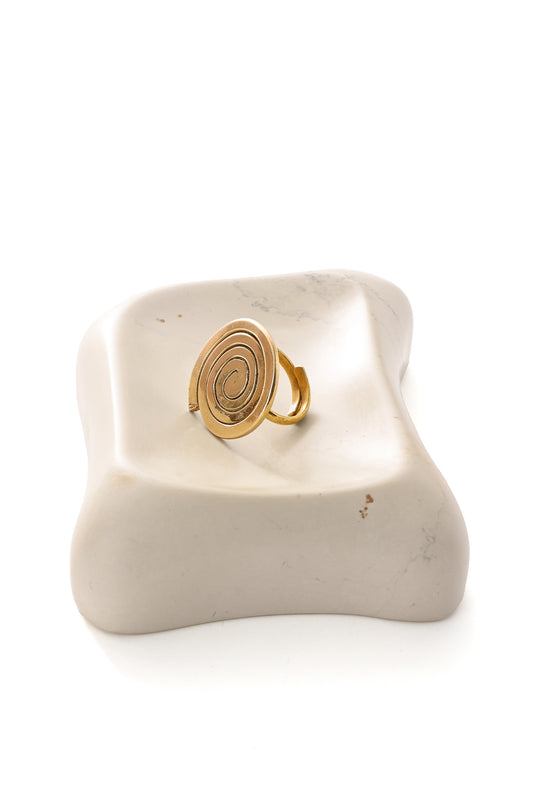 Kenyan Brass Winding Path Ring - Adjustable