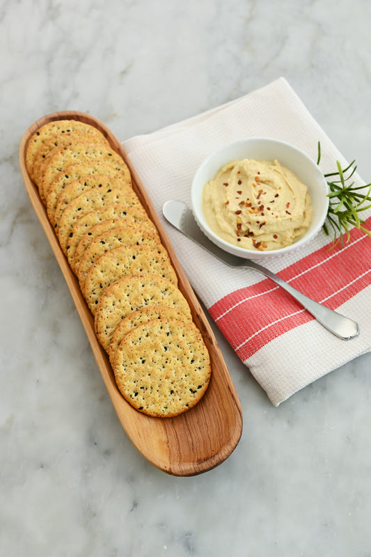 Kenyan Olive Wood Rustic Hand-Carved Cracker Bowl
