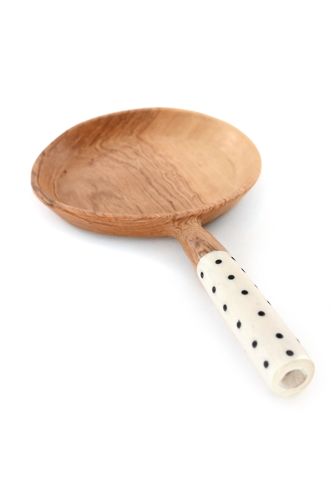 Small Olive Wood Serving Board with Cow Bone Handle