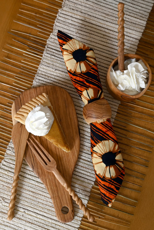 Set of 4 Olive Wood Napkin Rings