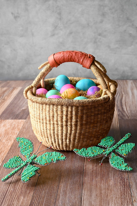 Beaded Butterfly Recycled Wire Sculpture - Aqua