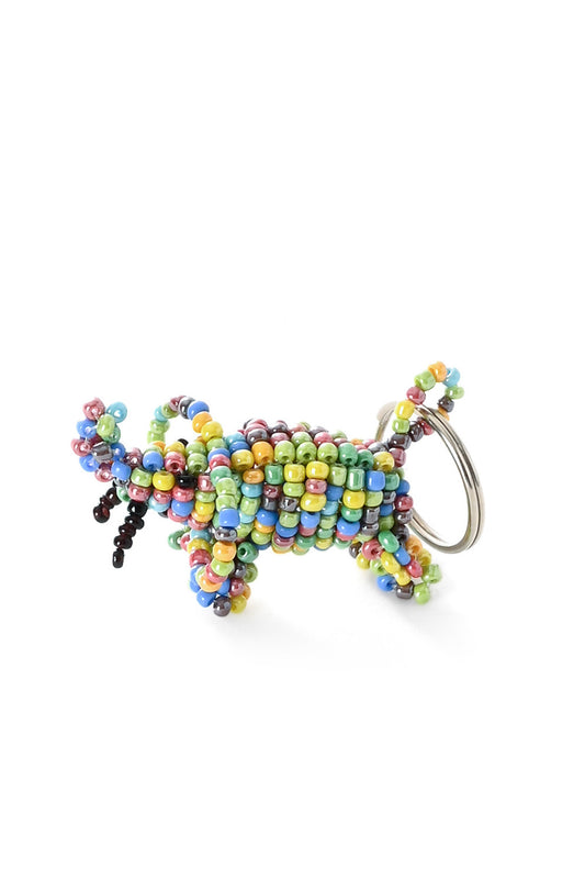 Colorful Beaded Elephant Keychain