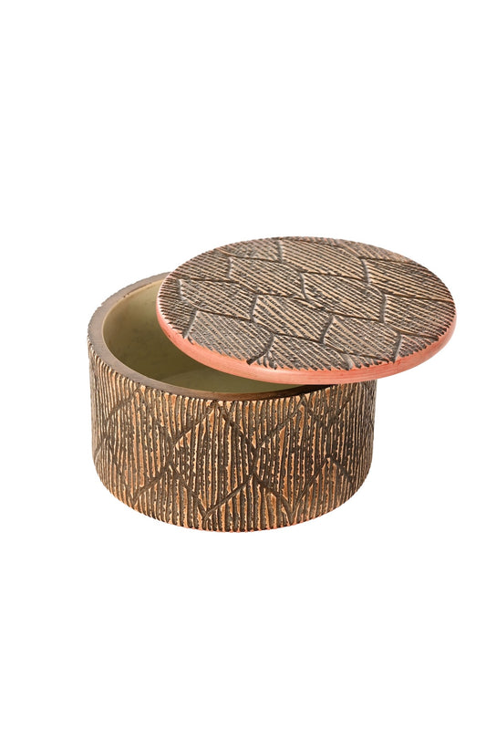 Etched Leaves Soapstone Desktop Box