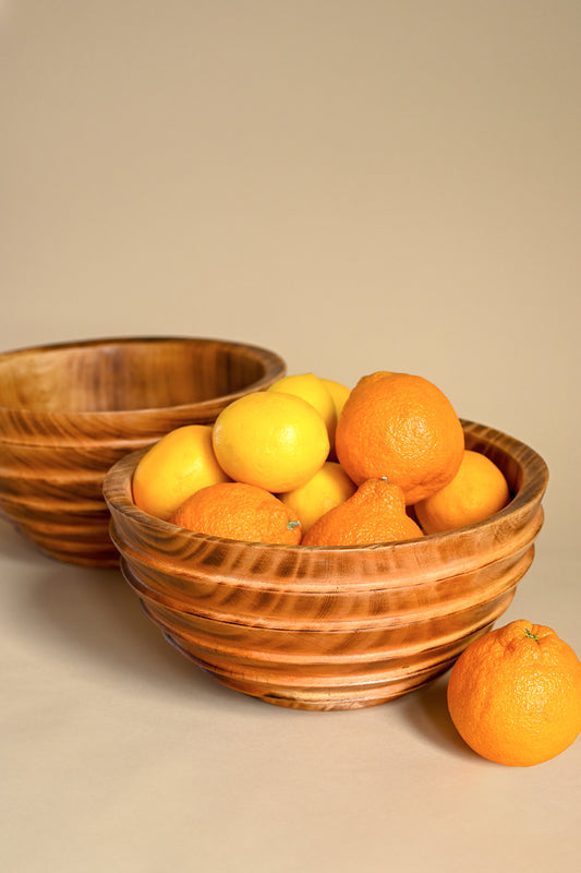 Hand Carved Bee Hive Jacaranda Wood Serving Bowl