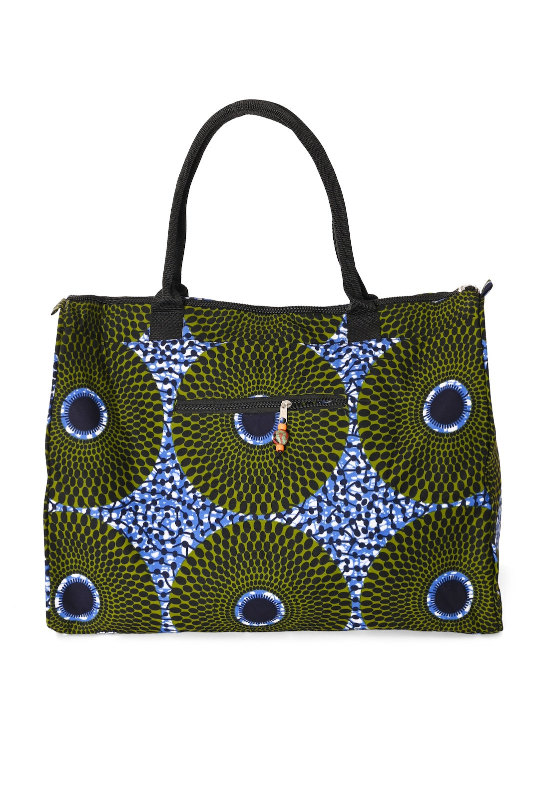 African Wax Cloth Overnighter Duffle Bag - One of a Kind