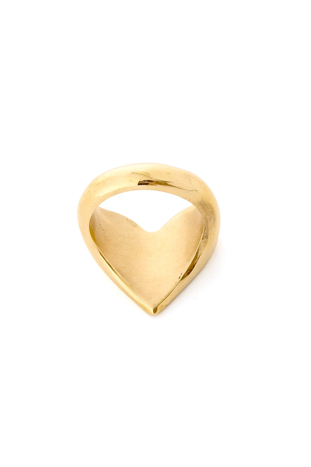Kenyan Brass Tenderheart Ring - US ring size 8