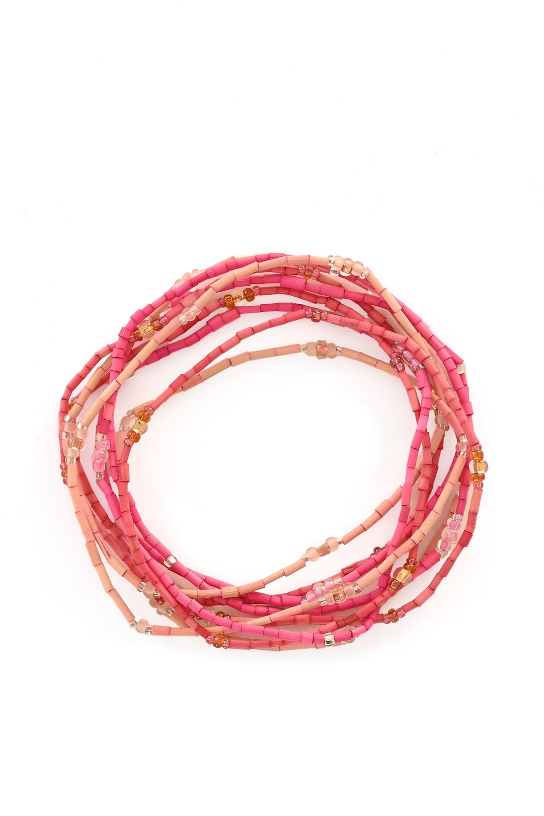 The Leakey Collection Set of 3 Zulugrass Single Strands - Pink Flamingo