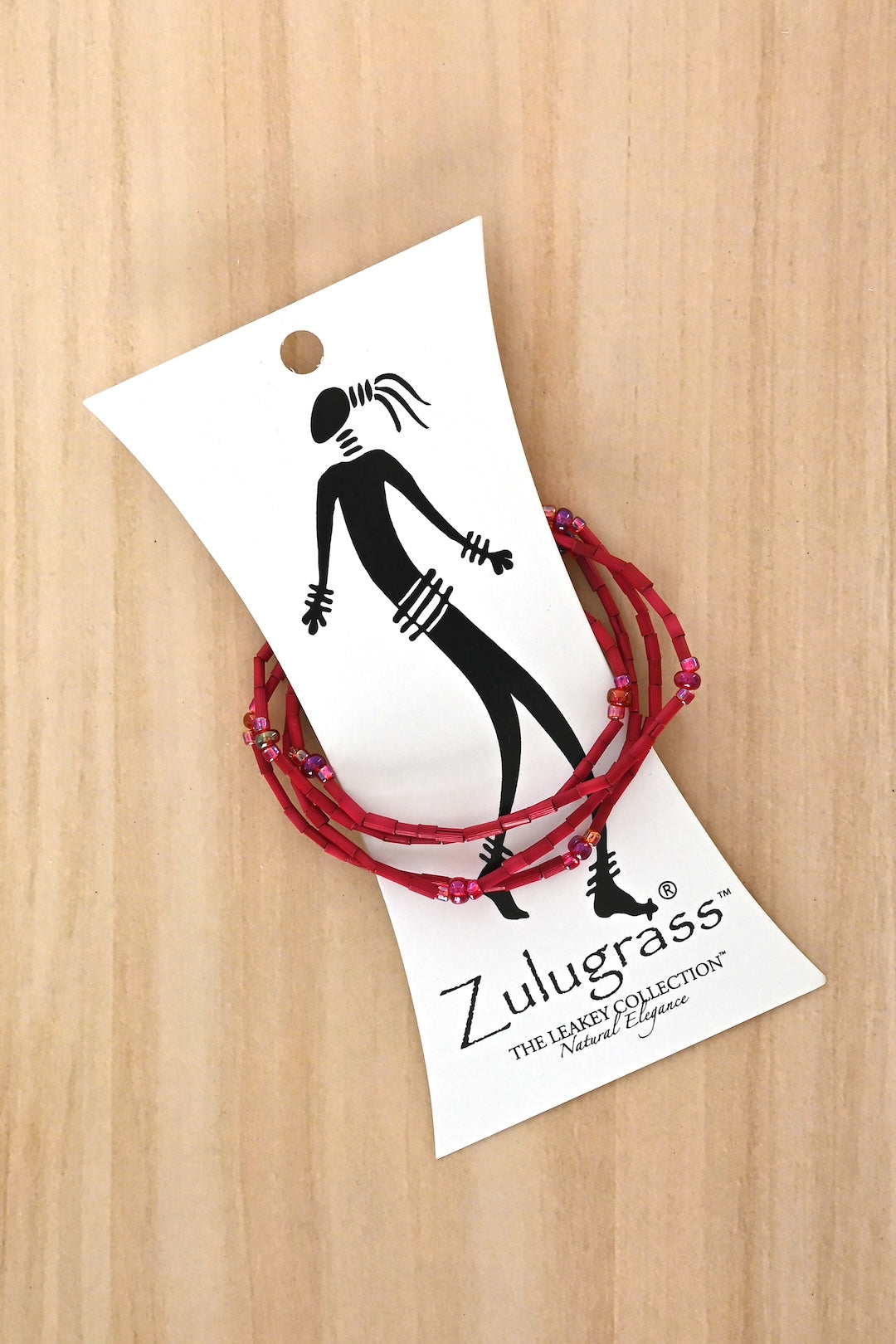 The Leakey Collection Zulugrass Single Strand - Cherry Red