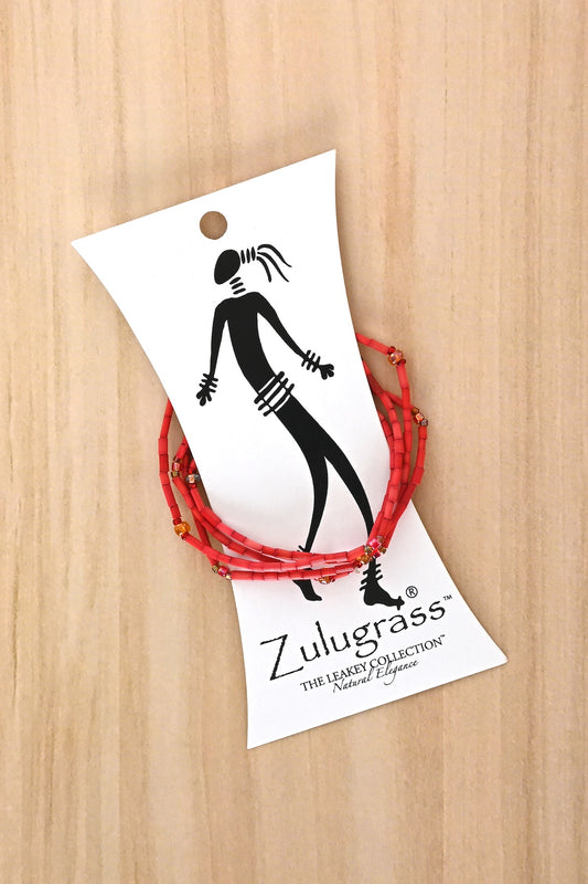 The Leakey Collection Zulugrass Single Strand - Red