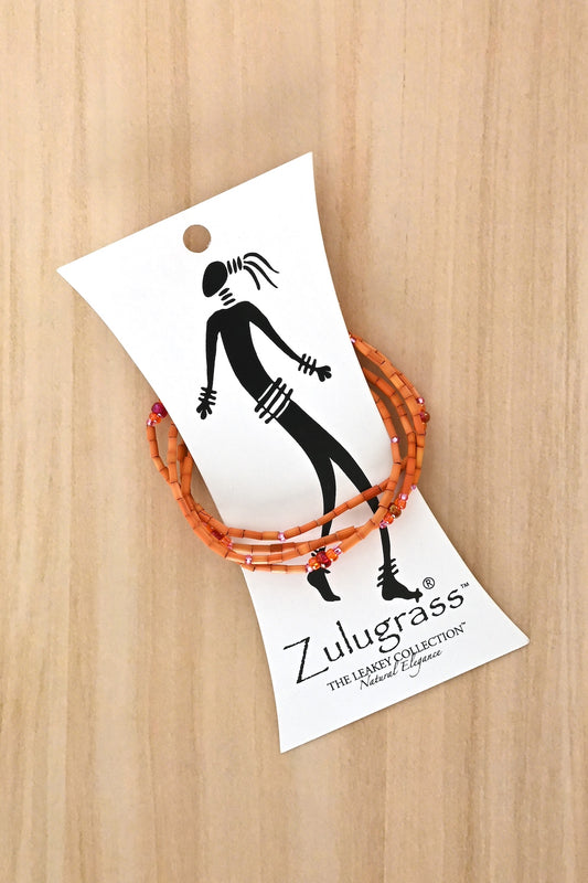 The Leakey Collection Zulugrass Single Strand - Orange