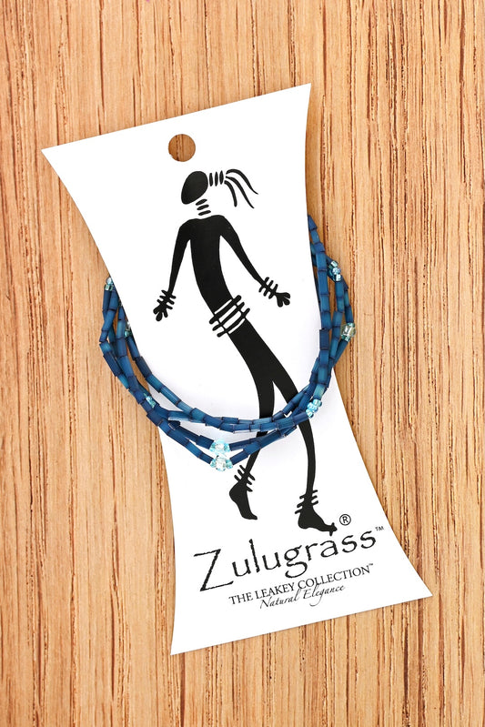The Leakey Collection Zulugrass Single Strand - Cerulean Blue